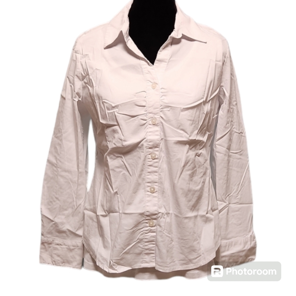 Covington - Petite Long Sleeve button down white shirt